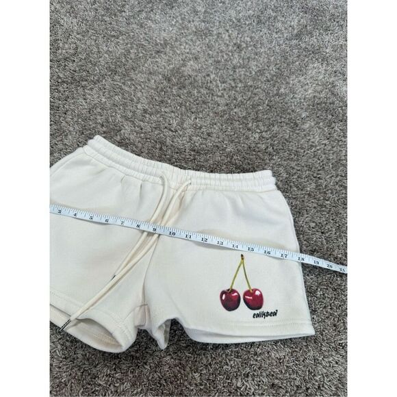 NWOT Edikted Mon Cheri Sweat Shorts Beige Fleece Pull on Drawstring Womens XS - Picture 8 of 11